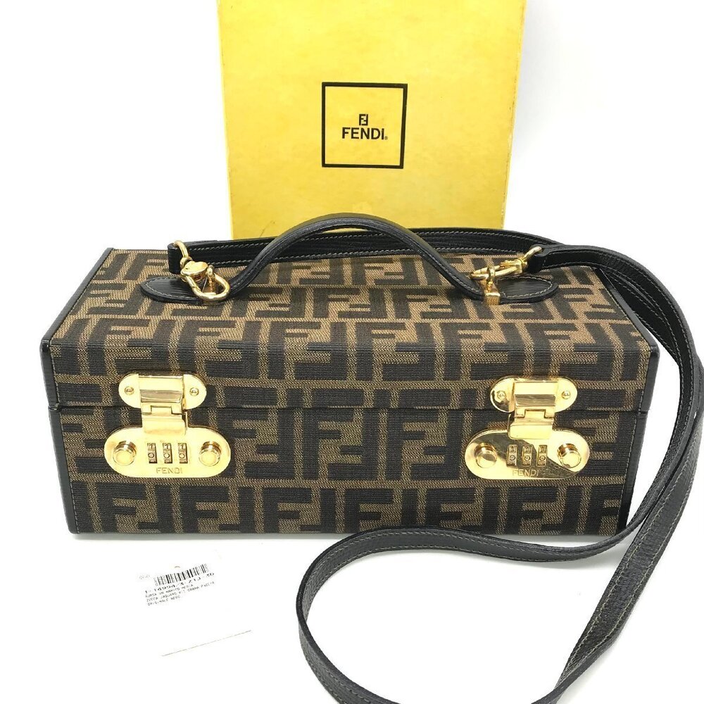 Fendi Zucca Trunk Vanity Handbag Brown